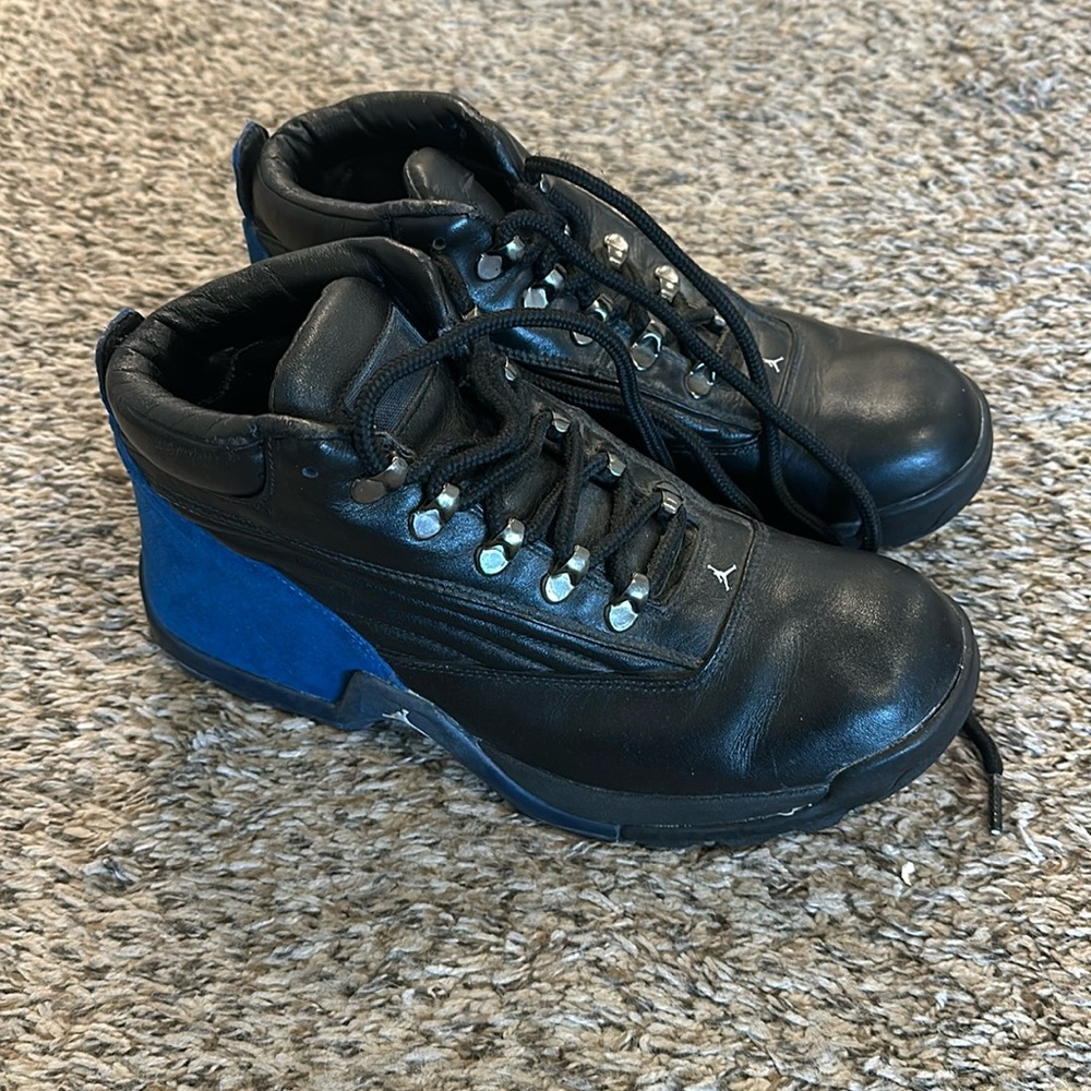 Nike Air Jordan Black/Blue Leather Boots